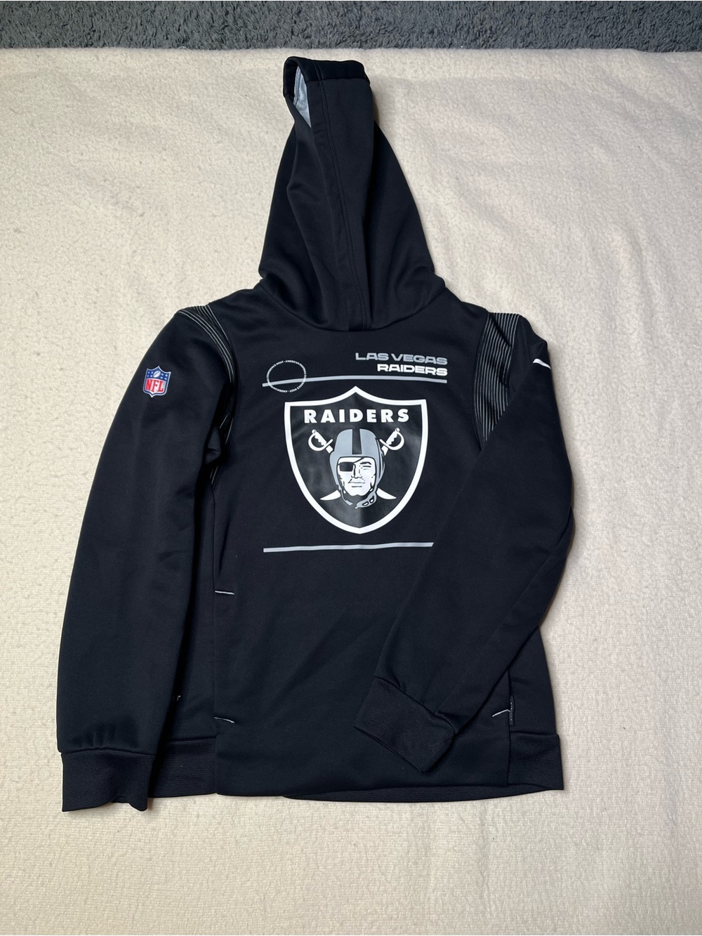 Nike NFL Las Vegas Raiders Pullover Black Sweatshirt Hoodie Youth Medium Jersey